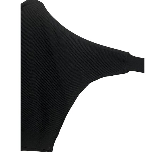 Devotion By Cyrus Women's Black Sweater L -Dolman Sleeves  V-neck Ribbed Goth - Picture 15 of 16